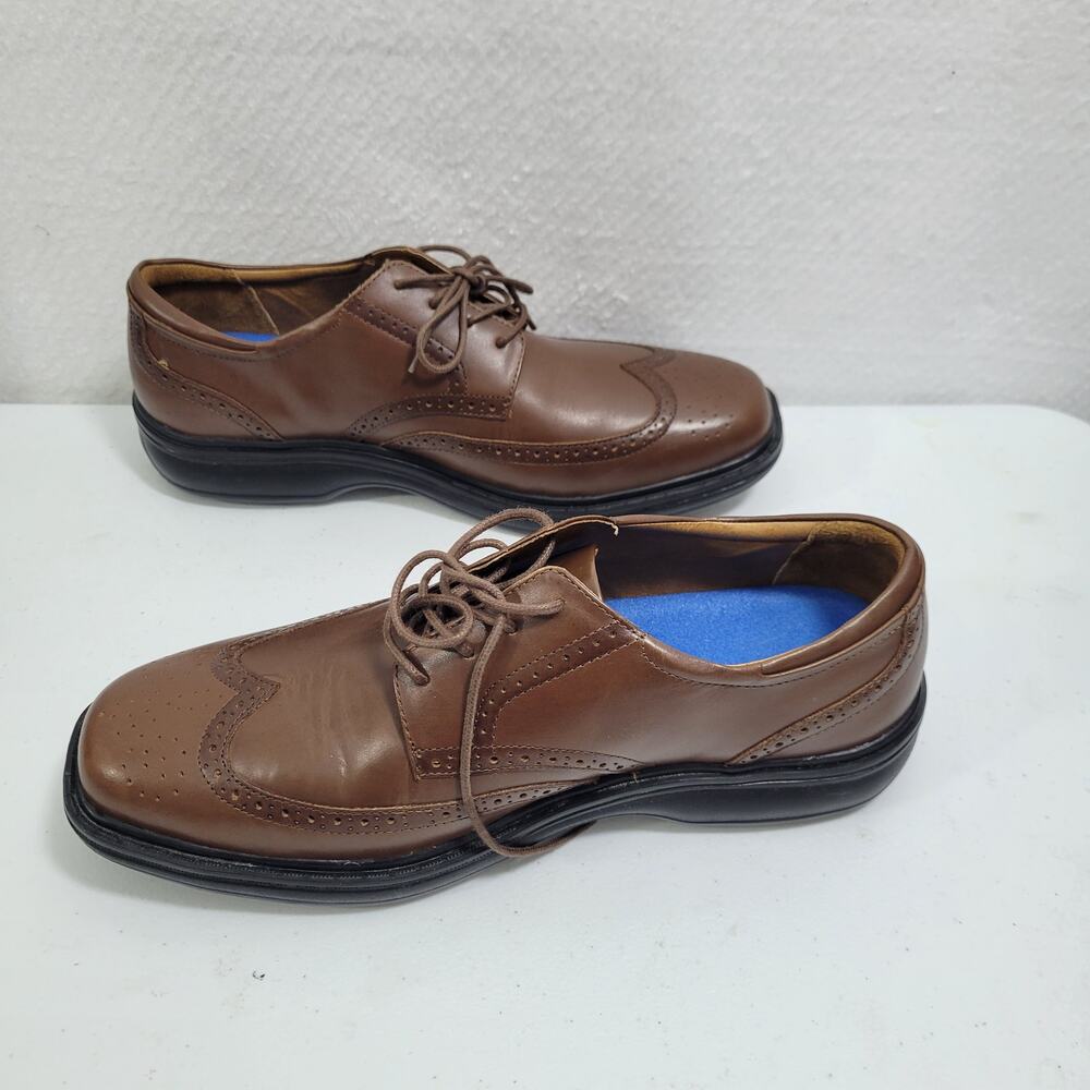 Dr Comfort Men's Brown Wing Tip Oxford Dress Shoes Size 9XW 21325-2736 - Picture 6 of 8